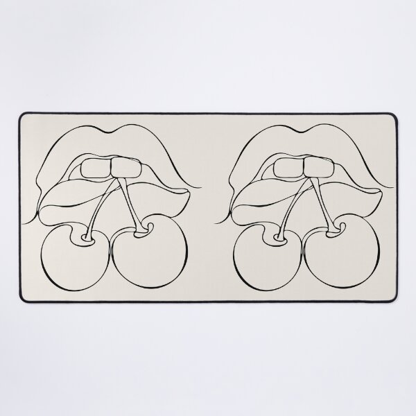 Item preview, Cherry Lips Line Drawing - Minimalist One Line Art designed and sold by FemmePod.