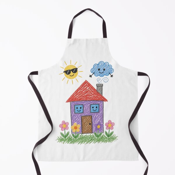 Item preview, Cute Crayon House Sunshine And Happy Cloud designed and sold by Pawfect Vibes Hub.