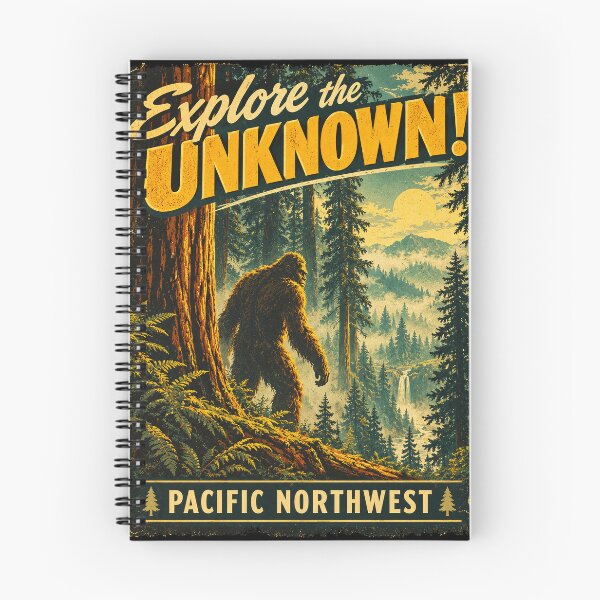 Item preview, Spooky Sasquatch Travel Poster designed and sold by Fictional Ink Society.