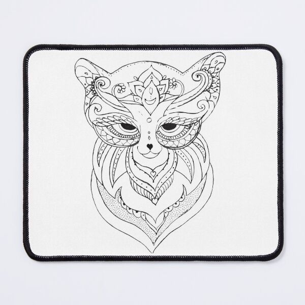 Item preview, Mystical Mandala Cat Tribal Line Art designed and sold by Alaakadry800.