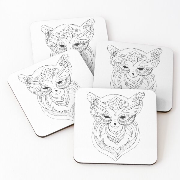 Item preview, Mystical Mandala Cat Tribal Line Art designed and sold by Alaakadry800.