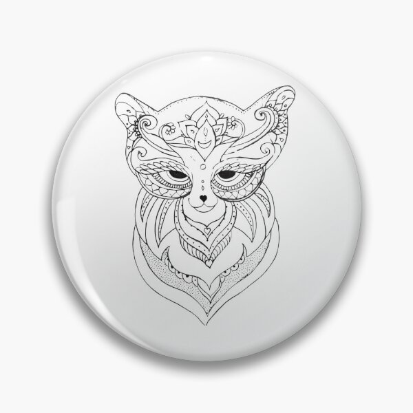 Item preview, Mystical Mandala Cat Tribal Line Art designed and sold by Alaakadry800.
