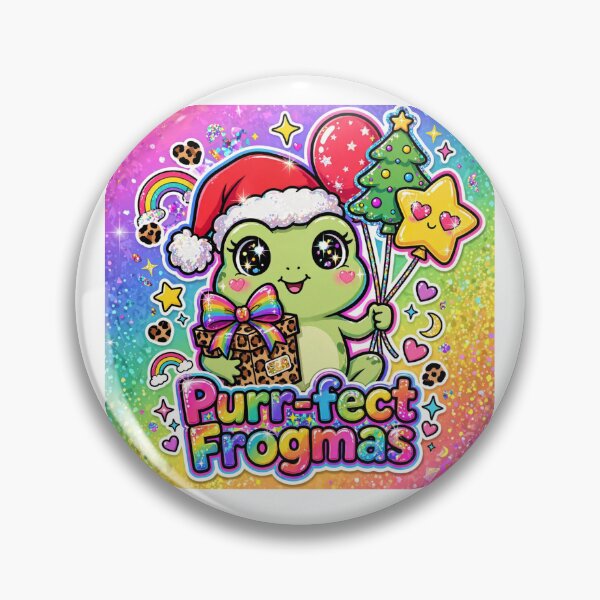 Item preview, Lisa Frank Christmas Frog Purrfect Frogmas Neon 90s Retro designed and sold by HealingEraInk.
