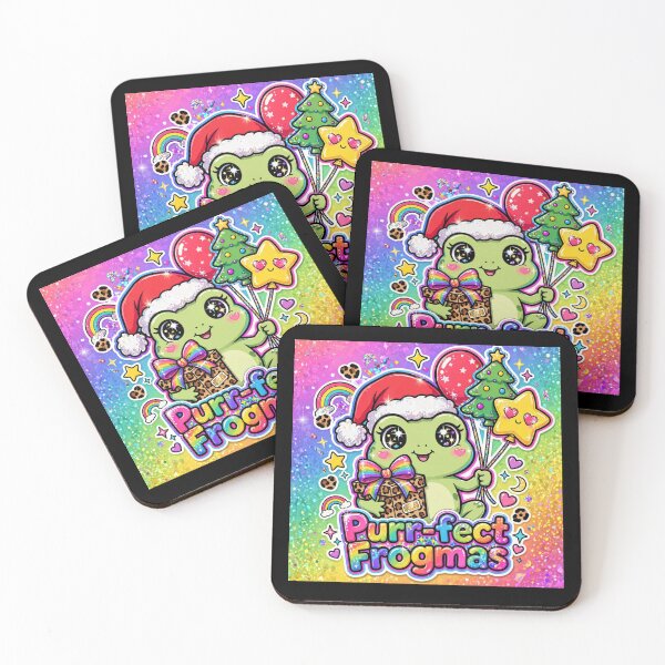 Item preview, Lisa Frank Christmas Frog Purrfect Frogmas Neon 90s Retro designed and sold by HealingEraInk.