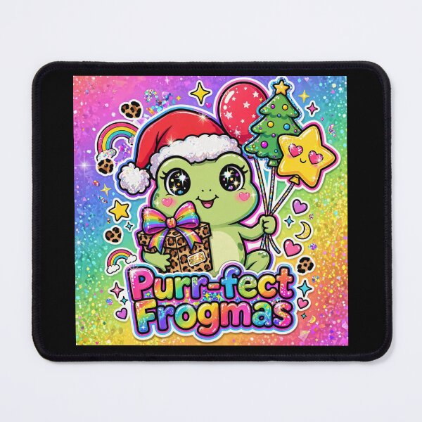 Item preview, Lisa Frank Christmas Frog Purrfect Frogmas Neon 90s Retro designed and sold by HealingEraInk.