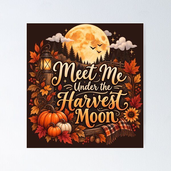 Item preview, Meet Me Under the Harvest Moon – Cozy Autumn Night designed and sold by blankTeeShirt.