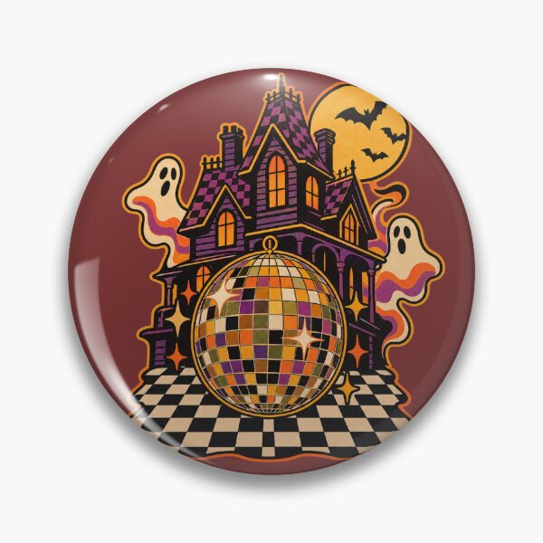 Item preview, Retro 1970s Disco Ball Haunted House Art – Groovy Halloween Print designed and sold by MagicMakerPh.