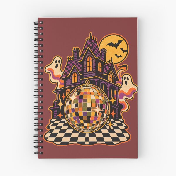 Item preview, Retro 1970s Disco Ball Haunted House Art – Groovy Halloween Print designed and sold by MagicMakerPh.