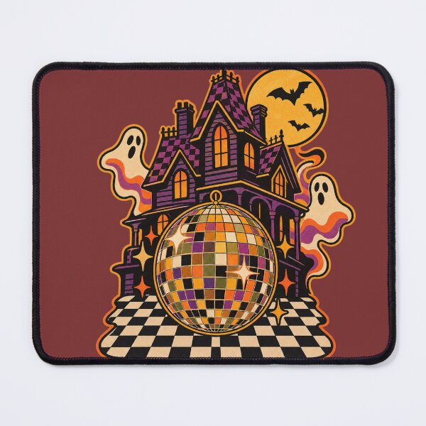 Item preview, Retro 1970s Disco Ball Haunted House Art – Groovy Halloween Print designed and sold by MagicMakerPh.