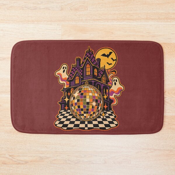 Item preview, Retro 1970s Disco Ball Haunted House Art – Groovy Halloween Print designed and sold by MagicMakerPh.