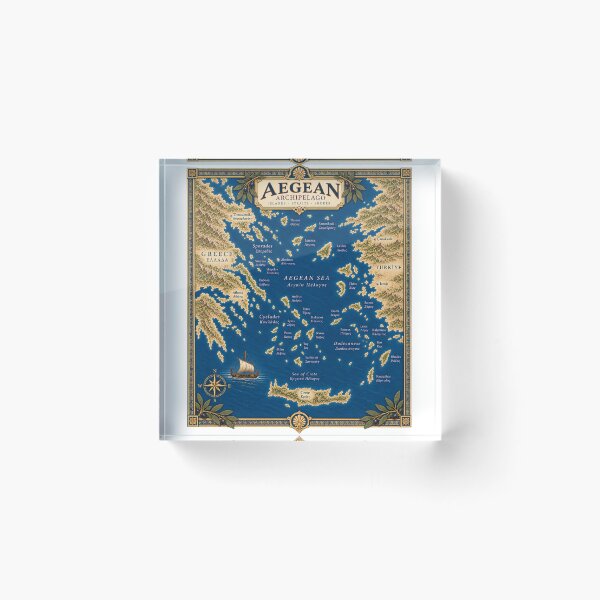 Item preview, Aegean Archipelago Map — Vintage Mediterranean Cartography designed and sold by Larkfound Studio.