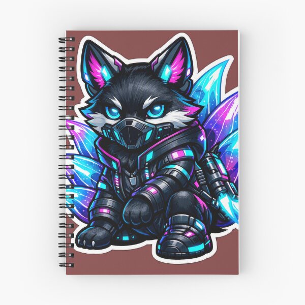 Item preview, Cyberpunk Kitsune Fox Sticker - Neon Nine Tailed Sci-Fi Tech Decal designed and sold by CyberPaws Art.