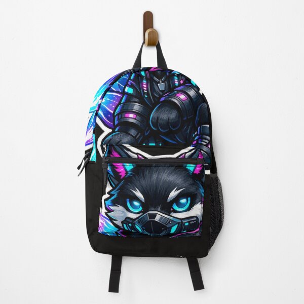 Item preview, Cyberpunk Kitsune Fox Sticker - Neon Nine Tailed Sci-Fi Tech Decal designed and sold by CyberPaws Art.