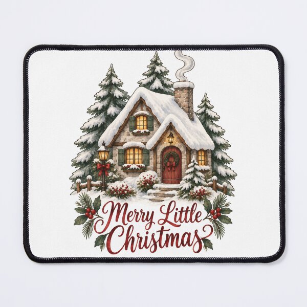 Item preview, Merry Little Christmas Cozy Cottage Winter Art designed and sold by DreamelleStudio.