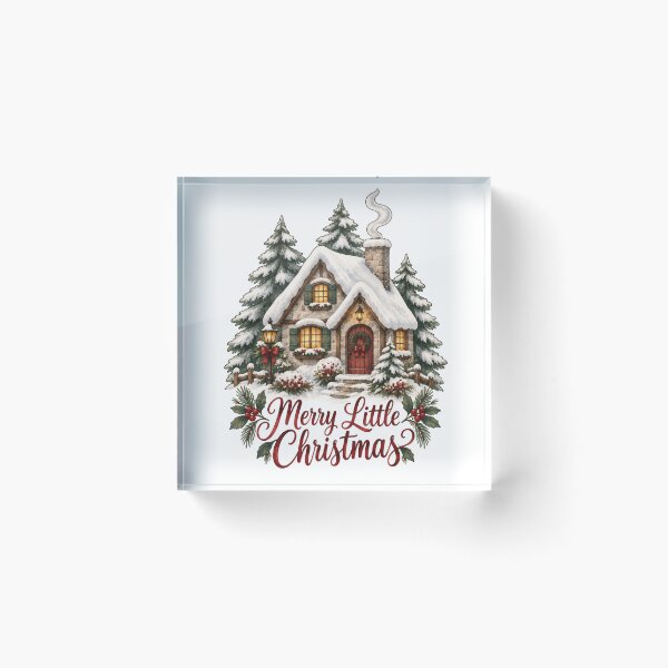 Item preview, Merry Little Christmas Cozy Cottage Winter Art designed and sold by DreamelleStudio.