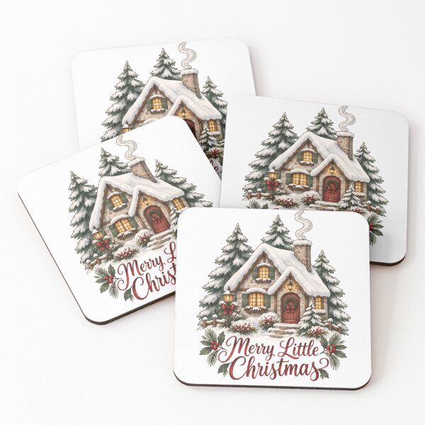 Item preview, Merry Little Christmas Cozy Cottage Winter Art designed and sold by DreamelleStudio.