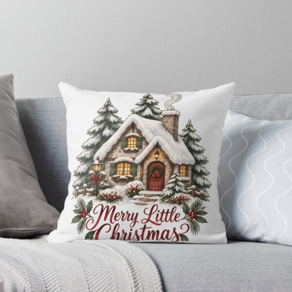 Item preview, Merry Little Christmas Cozy Cottage Winter Art designed and sold by DreamelleStudio.