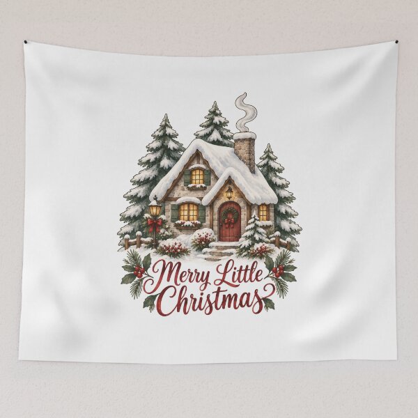 Item preview, Merry Little Christmas Cozy Cottage Winter Art designed and sold by DreamelleStudio.