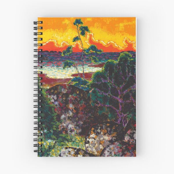 Item preview, Seaside sunset landscape with a Red Cloud painting print by Konrad Magi designed and sold by Jéanpaul  Ferro.