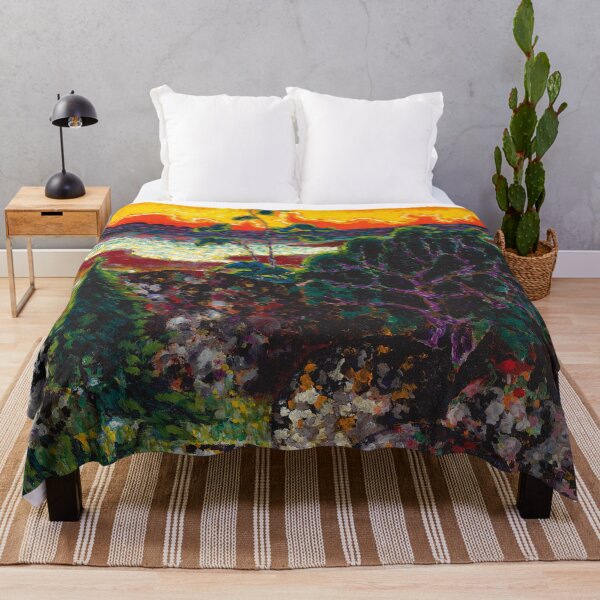 Item preview, Seaside sunset landscape with a Red Cloud painting print by Konrad Magi designed and sold by Jéanpaul Ferro.