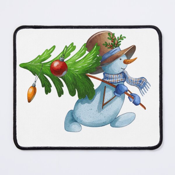 Item preview, Christmas Snowman Decorating a Christmas Tree – Winter Holiday Illustration designed and sold by Ms. Iryna.