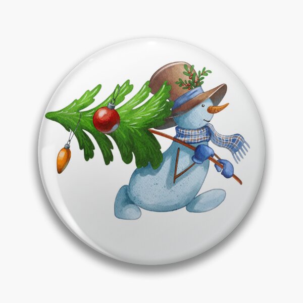 Item preview, Christmas Snowman Decorating a Christmas Tree – Winter Holiday Illustration designed and sold by Ms. Iryna.