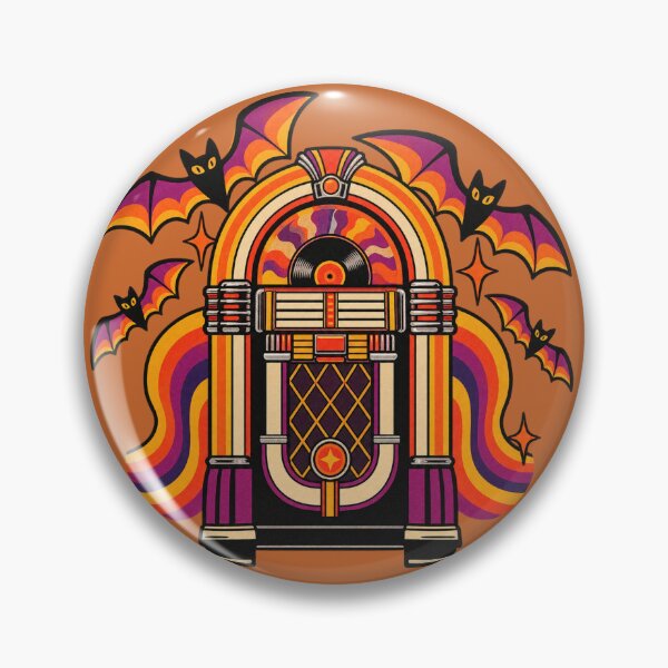 Item preview, Retro 1970s Mod Bat Jukebox Art – Groovy Vintage Halloween Print designed and sold by MagicMakerPh.