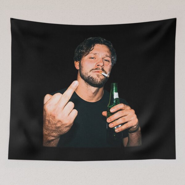 Item preview, Winter Soldier Josh Allen Middle Finger Smoking And Drinking Funny Graphic designed and sold by CamilleNorris.