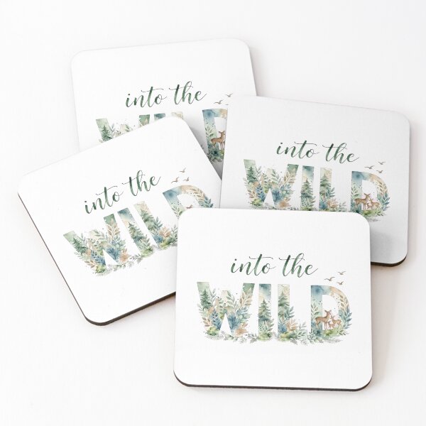 Item preview, Into The Wild Forest Deer Watercolor Nature Quote Art designed and sold by Vibe-Vary.