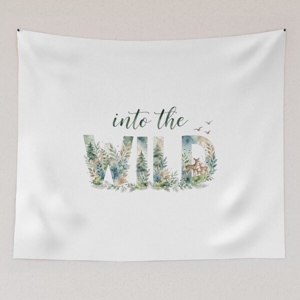 Item preview, Into The Wild Forest Deer Watercolor Nature Quote Art designed and sold by Vibe-Vary.