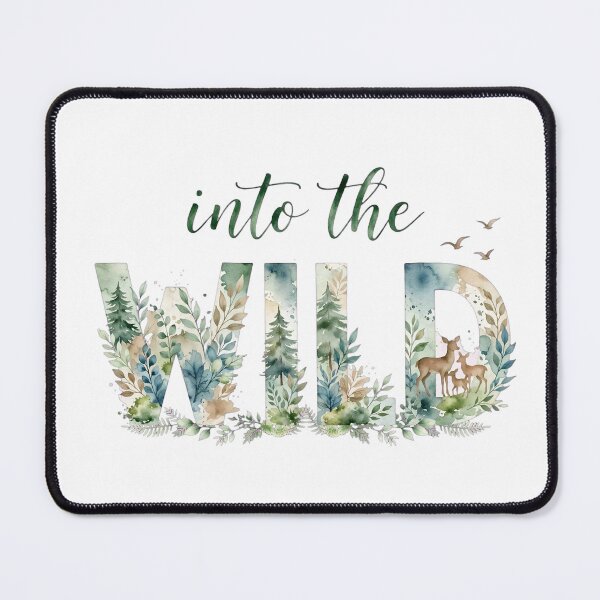 Item preview, Into The Wild Forest Deer Watercolor Nature Quote Art designed and sold by Vibe-Vary.