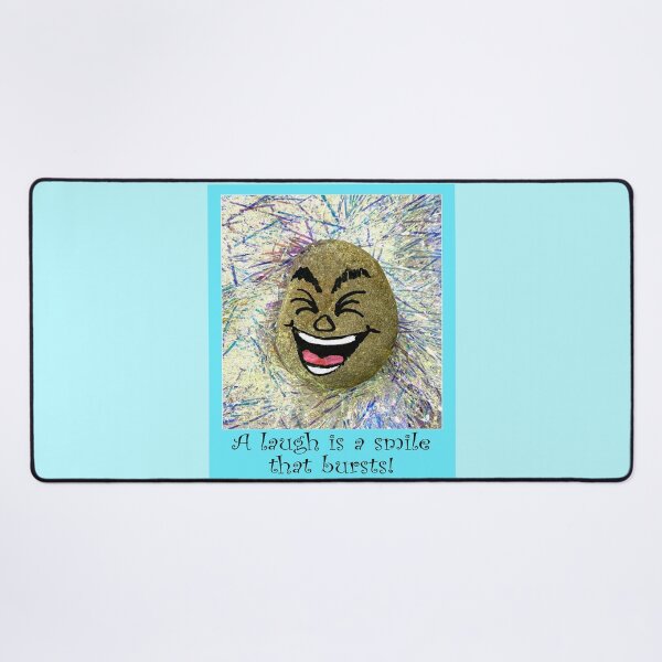 Item preview, Painted rock  laughing face with the saying A Laugh is a Smile that Bursts. designed and sold by aswoa.