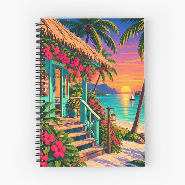Item preview, Tropical Bungalow Sunset Escape designed and sold by everlycosper.