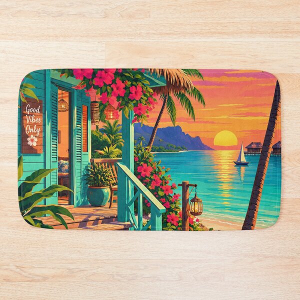 Item preview, Tropical Bungalow Sunset Escape designed and sold by everlycosper.