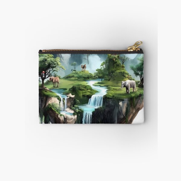 Item preview, Floating Island Waterfall Fantasy Landscape – Mountain Nature Art designed and sold by Kruti Collection.