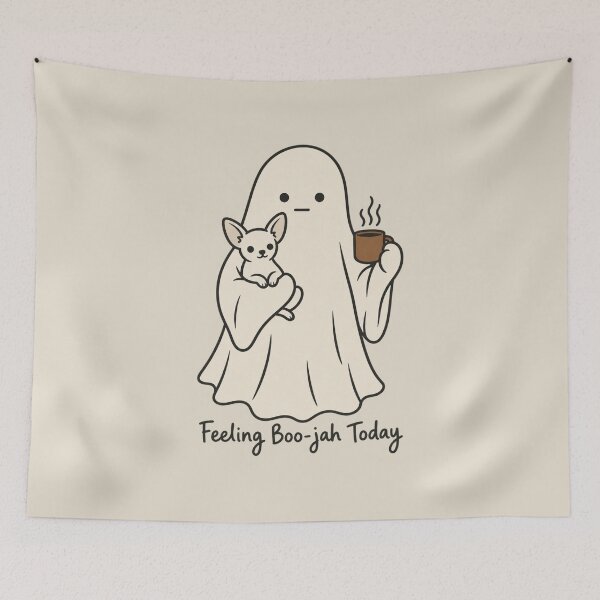 Item preview, Feeling Boo-jah Minimalist Ghost Chihuahua designed and sold by AmiGraph.