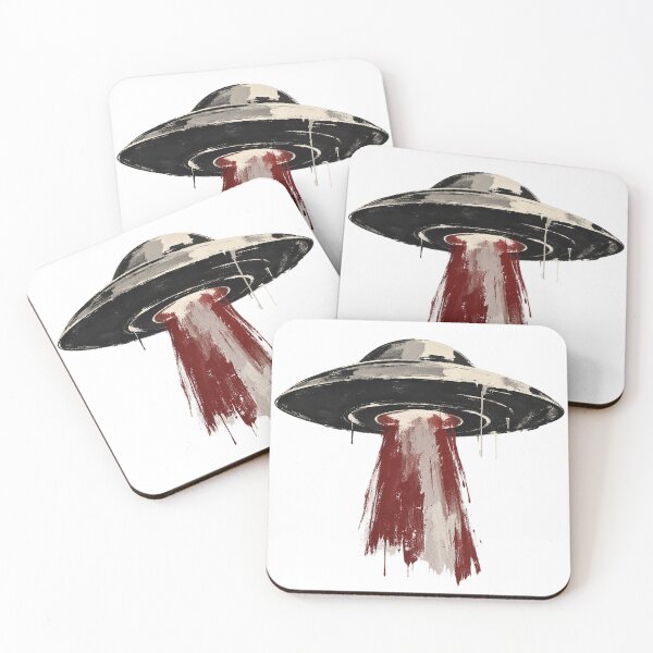 Item preview, Retro Grunge UFO Dripping Paint Flying Saucer designed and sold by zzz888.