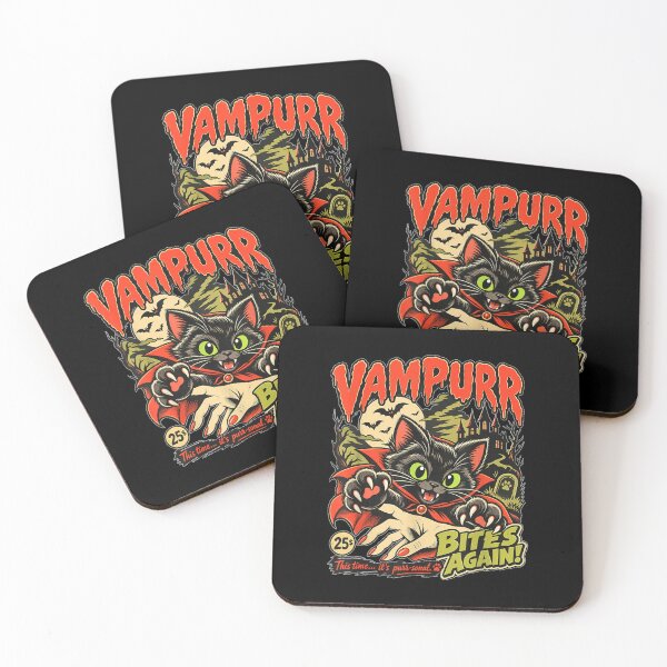 Item preview, Vampurr Bites Again Halloween Vampire Cat  designed and sold by MiteKangerin.