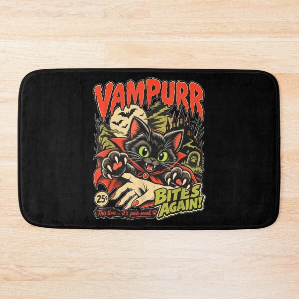 Item preview, Vampurr Bites Again Halloween Vampire Cat  designed and sold by MiteKangerin.