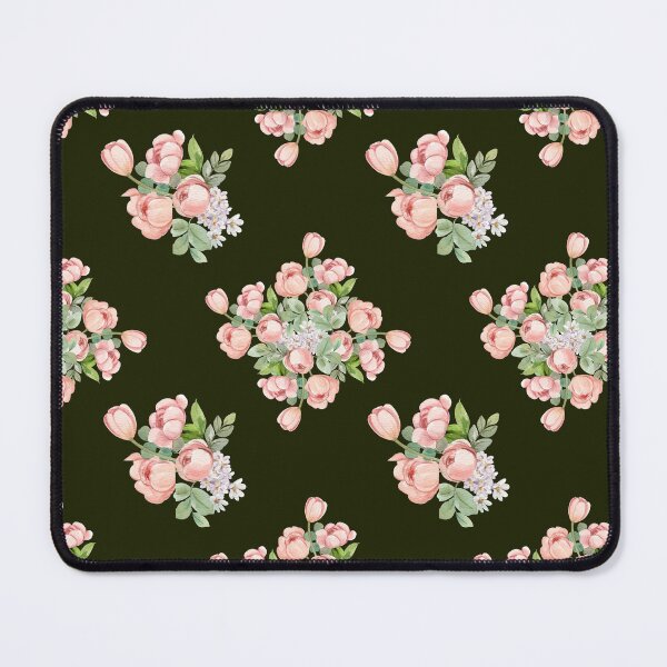 Item preview, Dark Olive Pink Tulip Floral Seamless Pattern designed and sold by Jyoti Digital Artist.
