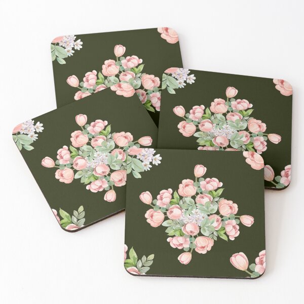 Item preview, Dark Olive Pink Tulip Floral Seamless Pattern designed and sold by ​Jyoti Digital Artist.
