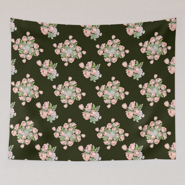 Item preview, Dark Olive Pink Tulip Floral Seamless Pattern designed and sold by ​Jyoti Digital Artist.