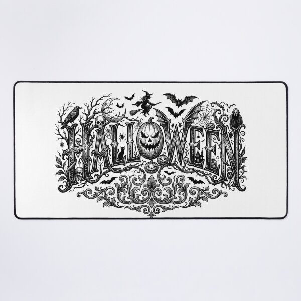 Item preview, Halloween Dark Engraving Gothic Typography designed and sold by DarkOriginArts.