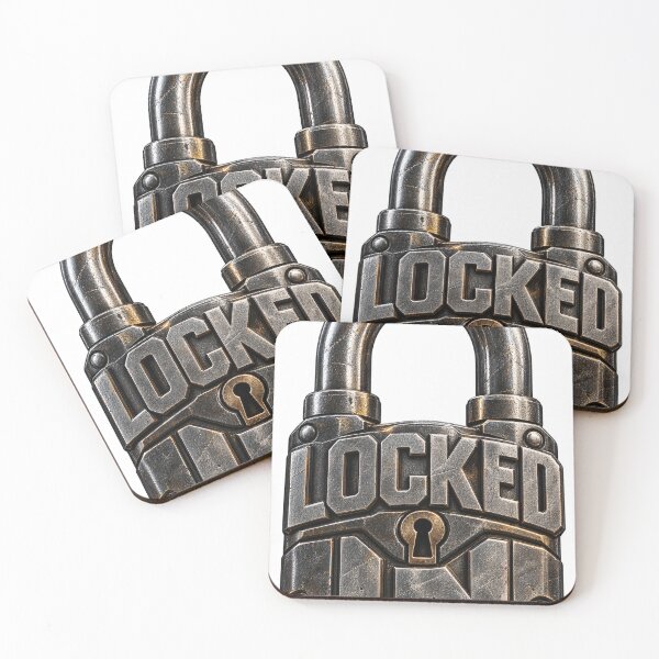 Item preview, Locked In | Industrial Steel Padlock Typography T-Shirt Design designed and sold by rigelcreation.