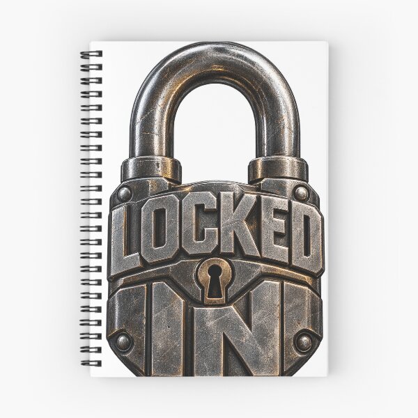 Item preview, Locked In | Industrial Steel Padlock Typography T-Shirt Design designed and sold by rigelcreation.