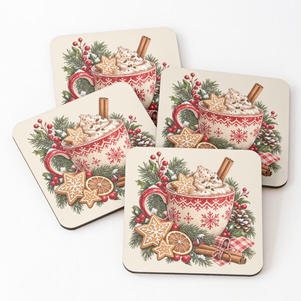 Item preview, Cozy Christmas Hot Chocolate Illustration designed and sold by IRYNASHOP.