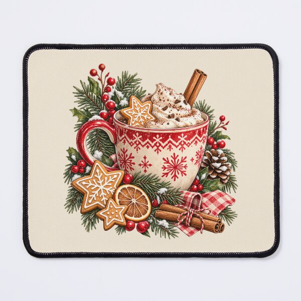Item preview, Cozy Christmas Hot Chocolate Illustration designed and sold by IRYNASHOP.