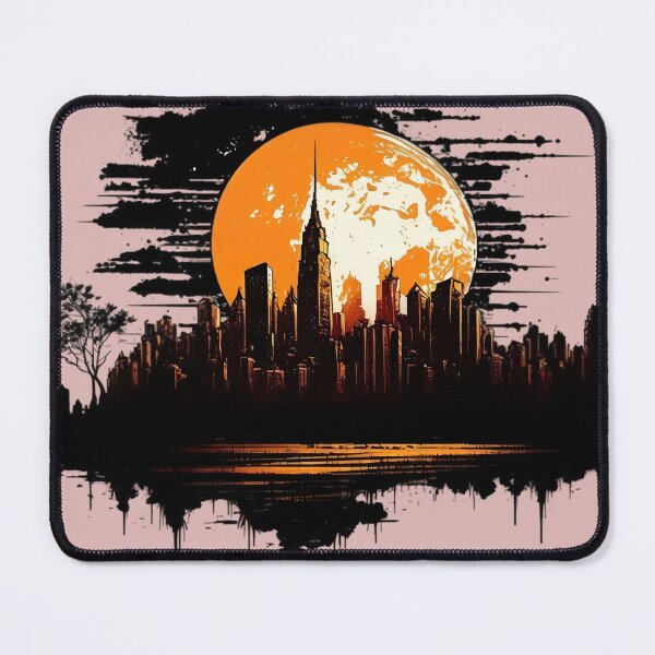 Item preview, Chicago Skyline Sunset Vintage Grunge Wall Art – Urban Cityscape Design designed and sold by Kruti Collection.