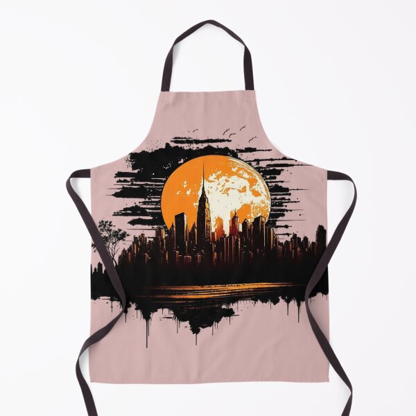 Item preview, Chicago Skyline Sunset Vintage Grunge Wall Art – Urban Cityscape Design designed and sold by Kruti Collection.