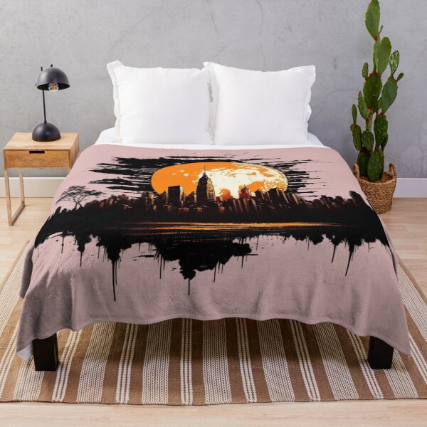 Item preview, Chicago Skyline Sunset Vintage Grunge Wall Art – Urban Cityscape Design designed and sold by Kruti Collection.